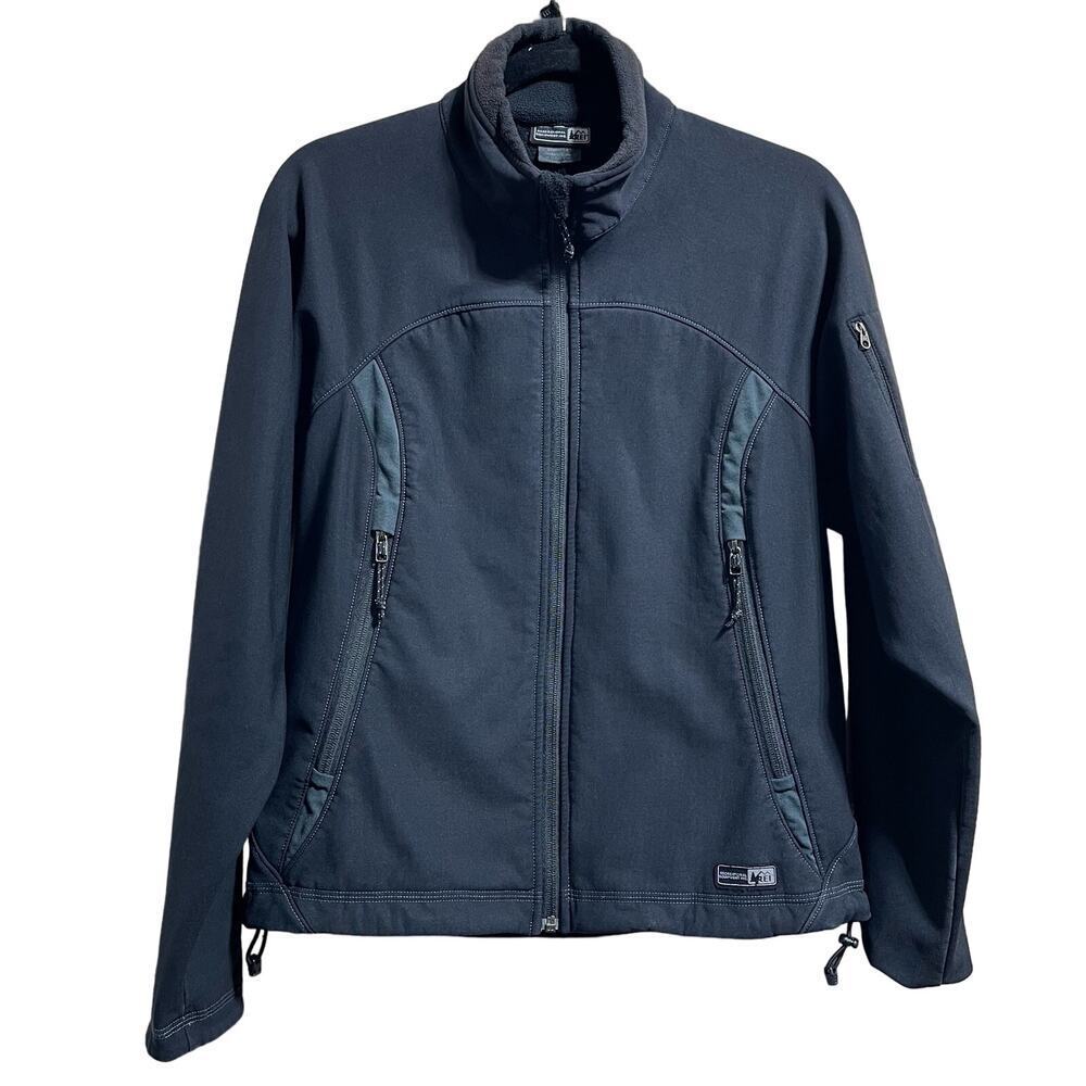 REI Jacket Women's Black Full Zip Fleece Lined Outdoors Active Sz Medium